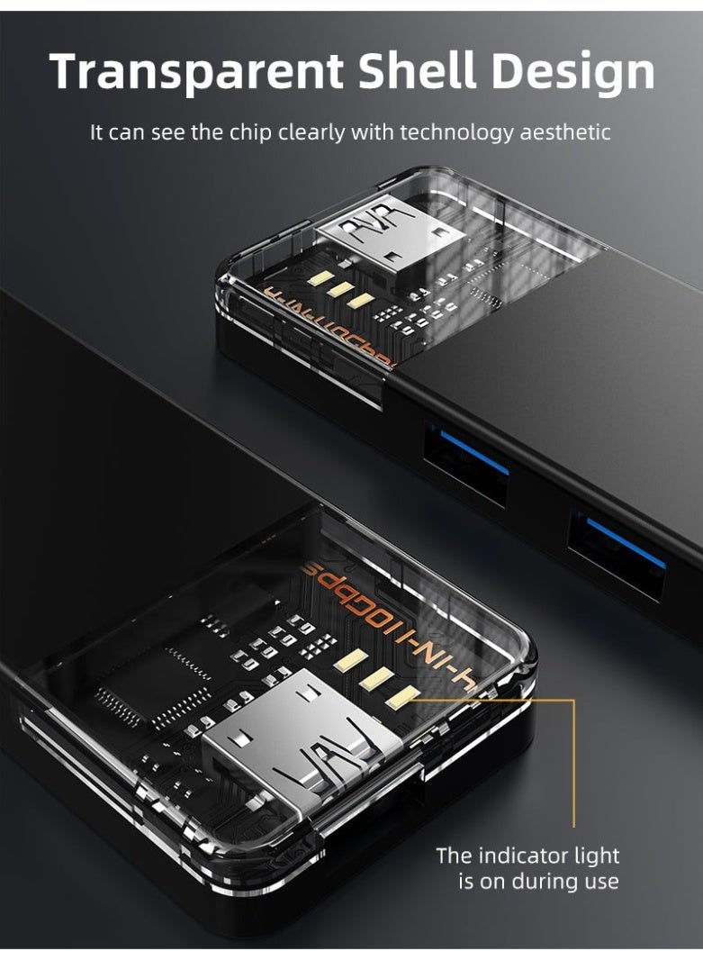 CABLETIME 10GBPS USB A 3.2 HUB USB A/C TO 4 PORT USB-A HUB FOR LAPTOP - Image 5
